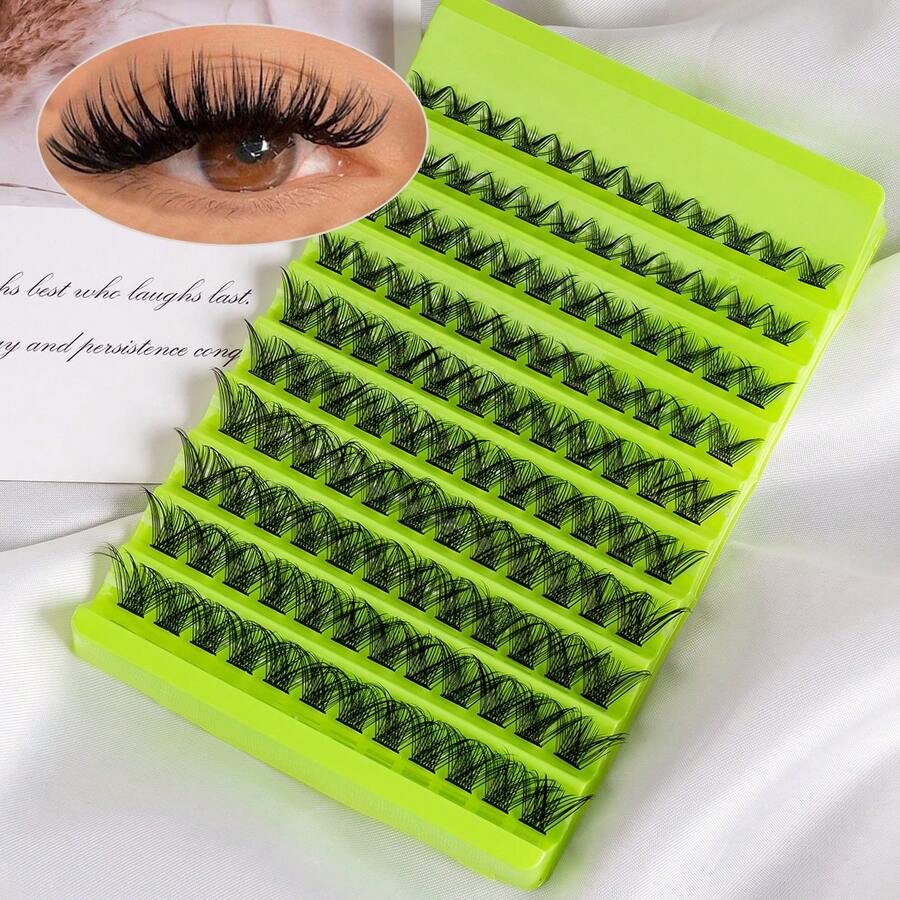 MEM 120pcs Mink Lash Extensions C Curl Natural Thick Individual Eyelash Extension Beauty DIY Tools For Dramatic & Natural Look - 黑色 - 查看 1