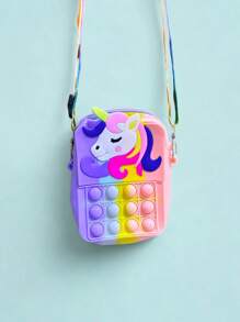 2 en 1 Bolsa Monedero De Silicona De Juego Pop It Para Niños Modelos Aleatorios - ALEATORIO - Ver 7