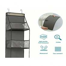 1 pieza/2 piezas Estantería organizadora de 4/6 niveles para montar en la puerta con bolsillos independientes, estantería de almacenamiento de tela montada en la pared, apta para armarios, baños, dormitorios y residencias, incluye 2 ganchos de metal, para organizar cosméticos, juguetes y artículos varios, pantalones, zapatos, vaqueros, botas, faldas, dormitorio, organizador, almacenamiento en el hogar, camiseta blanca para mujer, pantalones negros para mujer, ropa de invierno para dama, vestido