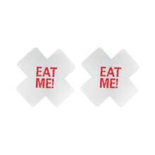 1 par de nuevas cubiertas para pezones que brillan en la oscuridad de Navidad/Halloween, pastillas respirables para el pecho, pegatinas de pezones impresas de un solo uso con diseño de cruz, cubiertas sexys para pezones para mujeres, para fiestas