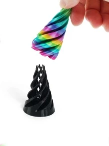3D Printed Stress Relief Spinner Toy, Spiral 3D Structure Finger Spinning Toy With Dual Color Swirl, Christmas Gift,Fidget Toys,Fidget,Fidgets