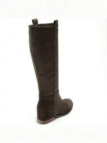 Botas de montar para mujer en caqui, con comodidad plana y aspecto elegante - Verde - Ver 4