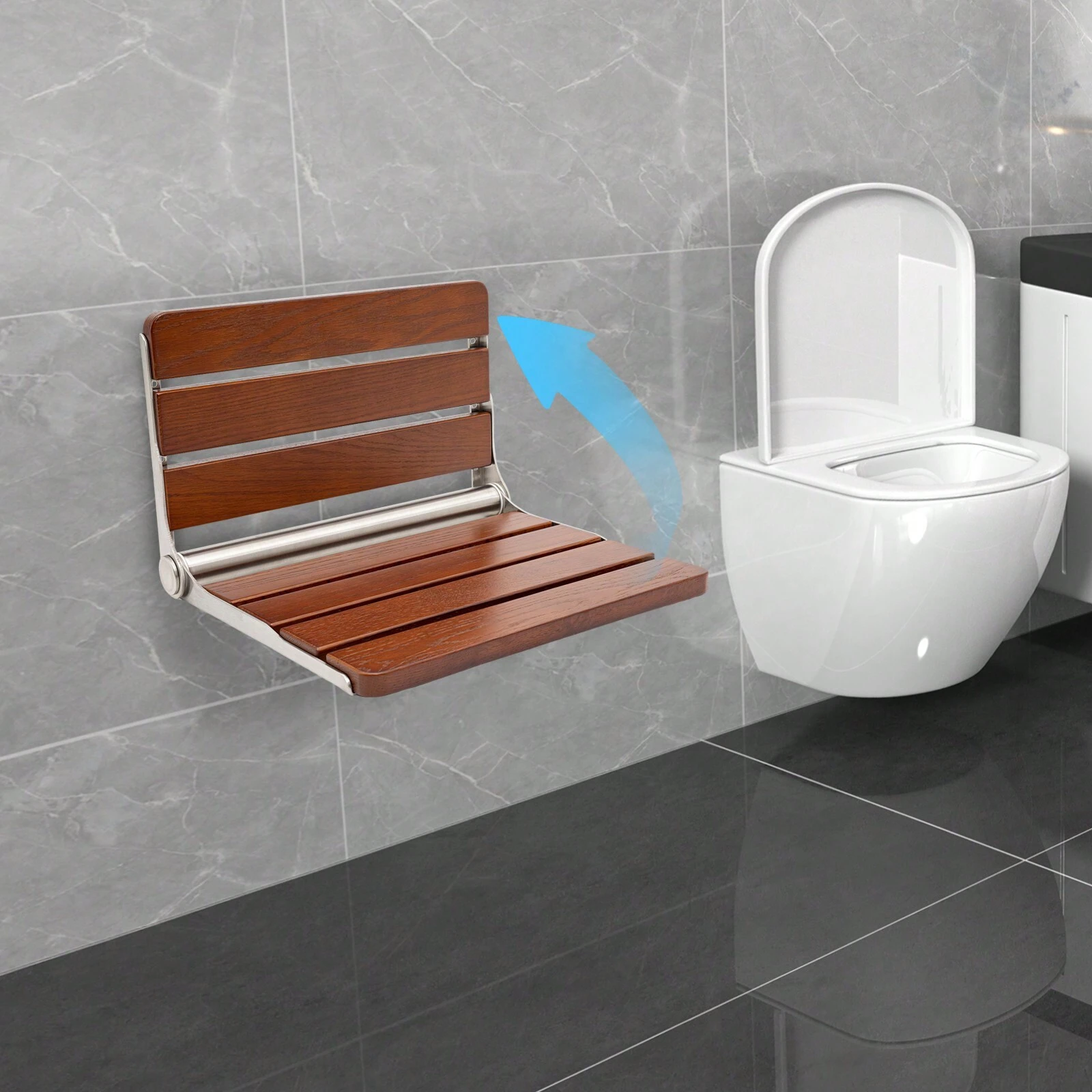 Folding Shower Seat Wall Mounted, Foldable Shower Chair, Wall Mount