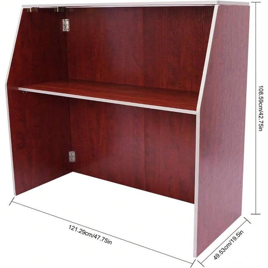 Foldable Freestanding Bar With Storage Shelf For Dining Room