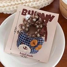 1 dây buộc tóc hình gấu kẻ sọc dễ thương mới, dây buộc tóc hoạt hình dễ thương cho bé gái, phụ kiện tóc đa năng - Nhiều màu - Xem 12