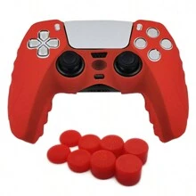1 Set PlayStation 5 Controller Protective Case + 8pcs Joystick Caps, Anti-Slip, Anti-Drop, Anti-Dust, Anti-Scratch, Enhanced Gaming Experience