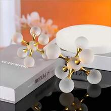 1 件新品透明泡泡彩色分子球，优雅时尚的水晶球装饰套装，现代金属分子设计，适用于客厅、办公室柜、情人节、节日、豪华家居装饰、售楼处、酒店、入口、实验室、主题商店、创意金属饰品、几何十字水晶分子球、哑光球、金字塔、抽象水晶、教师节、感恩节、儿童、男孩、女孩、情侣、婚礼的生日礼物 - 白色 - 查看 8