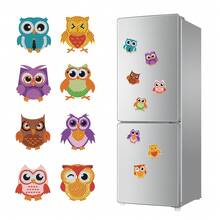 8 件钻石画磁铁冰箱钻石画套件用于冰箱贴纸反光汽车 5D 钻石艺术用于汽车巡航门游行金属表面 DIY 装饰（猫头鹰） - 彩色 - 查看 1