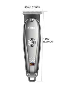 Kemei KM-637 Electric Hair Trimmer For Men T-Blade Clipper 0mm Gapped Carving Clipper Professional Barber Use Or Home Use Clipper Beard Trimmer Stainless Steel Blade Haircut Machine For Whole Families Daily Use Men Gift - 灰色 - 查看 3