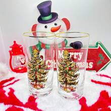 2/4/6 件圣诞树玻璃器皿 - 玻璃制成 - 金边 - 经典饮具 - 圣诞节、节日或婚礼礼物 - 酒杯（高球杯/蛋杯） - 高球杯 - 查看 13