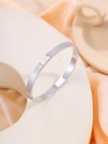 1 Chiếc Vòng Tay Bằng Thép Không Gỉ Làm Quà Tặng Ngày Lễ Cho Bạn Bè Trung Tính, Đeo Hàng Ngày Và Dự Tiệc Hoàn Hảo - vòng đeo tay kỹ thuật số - Xem 5