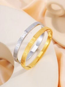 1 Chiếc Vòng Tay Bằng Thép Không Gỉ Làm Quà Tặng Ngày Lễ Cho Bạn Bè Trung Tính, Đeo Hàng Ngày Và Dự Tiệc Hoàn Hảo - vòng đeo tay kỹ thuật số - Xem 1