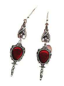 1 cặp hoa tai thả dơi ma cà rồng Gothic cổ điển thanh lịch, trang sức dự tiệc - Màu Đỏ Sâu - Xem 5