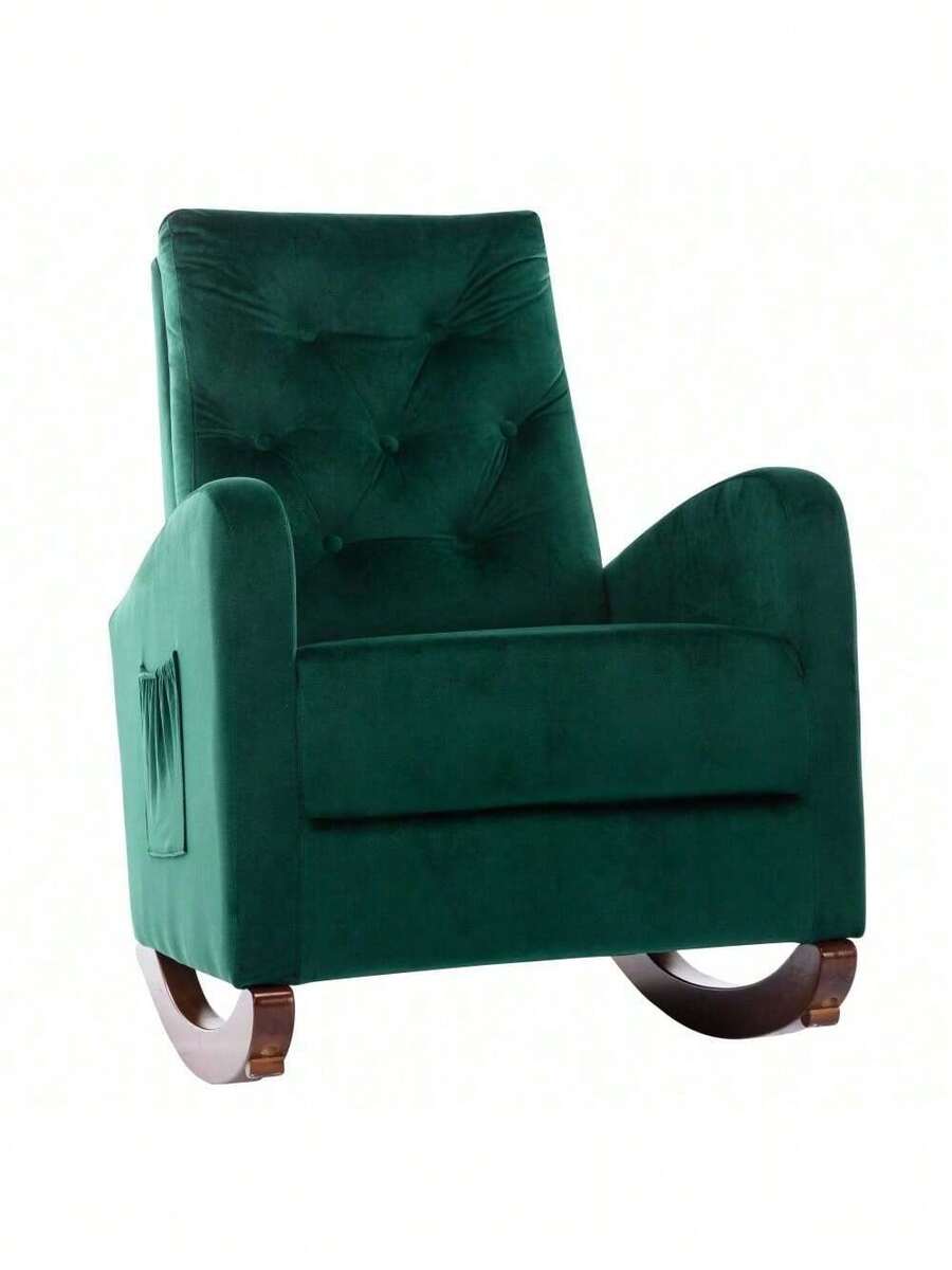 Baby Room High Back Rocking Chair Nursery Chair , Comfortable Rocker