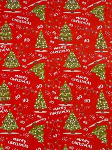 1pc Holiday Christmas Gift Wrapping Paper - Cartoon Santa Claus & Christmas Tree Pattern Double Sided Gift Wrap - Multicolor - View 15