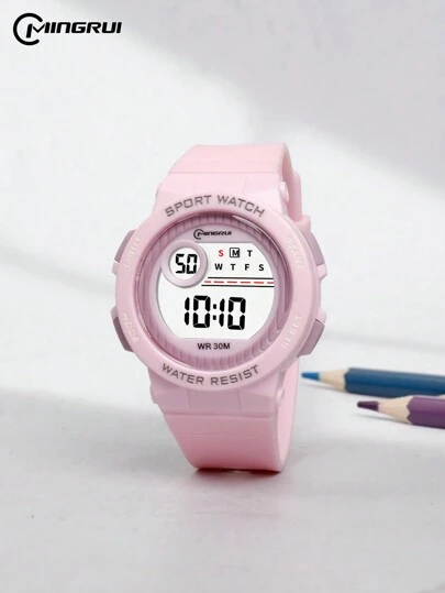 MINGRUI 青少年时尚糖果色运动手表，30 米防水，适合游泳，背光，闹钟，防震，儿童手表