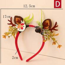 1 件圣诞鹿角头带，鹿角头饰森林风格圣诞礼物装饰，圣诞派对 - 彩色 - 查看 4