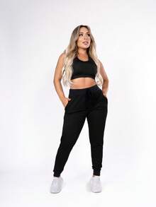 Kit 2 Ribbed Jogger Pants With Pocket For Women - 彩色 - 查看 4