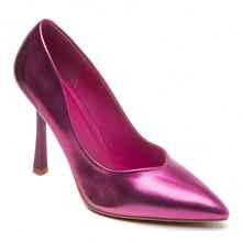 Fashionable Versatile Minimalist Pointed Toe Women Pumps - Hot Pink - View 3