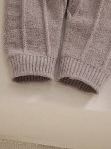 2pcs Infant/Toddler Set: Lightweight, Soft Jumpsuit With Hoodie And Overall Pants, Stylish, Seamless, Comfortable Casual Outfits - Khaki - View 4