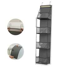 1 pieza/2 piezas Estantería organizadora de 4/6 niveles para montar en la puerta con bolsillos independientes, estantería de almacenamiento de tela montada en la pared, apta para armarios, baños, dormitorios y residencias, incluye 2 ganchos de metal, para organizar cosméticos, juguetes y artículos varios, pantalones, zapatos, vaqueros, botas, faldas, dormitorio, organizador, almacenamiento en el hogar, camiseta blanca para mujer, pantalones negros para mujer, ropa de invierno para dama, vestido