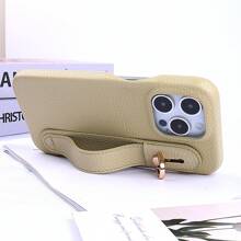 1 Light Brown Luxury Litchi Pattern Wristband PU Leather Phone Case Compatible With IPhone 16 15 14 Plus 13 12 11 Pro Max - Light Brown-003 - View 7