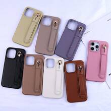 1 Light Brown Luxury Litchi Pattern Wristband PU Leather Phone Case Compatible With IPhone 16 15 14 Plus 13 12 11 Pro Max - Light Brown-003 - View 8