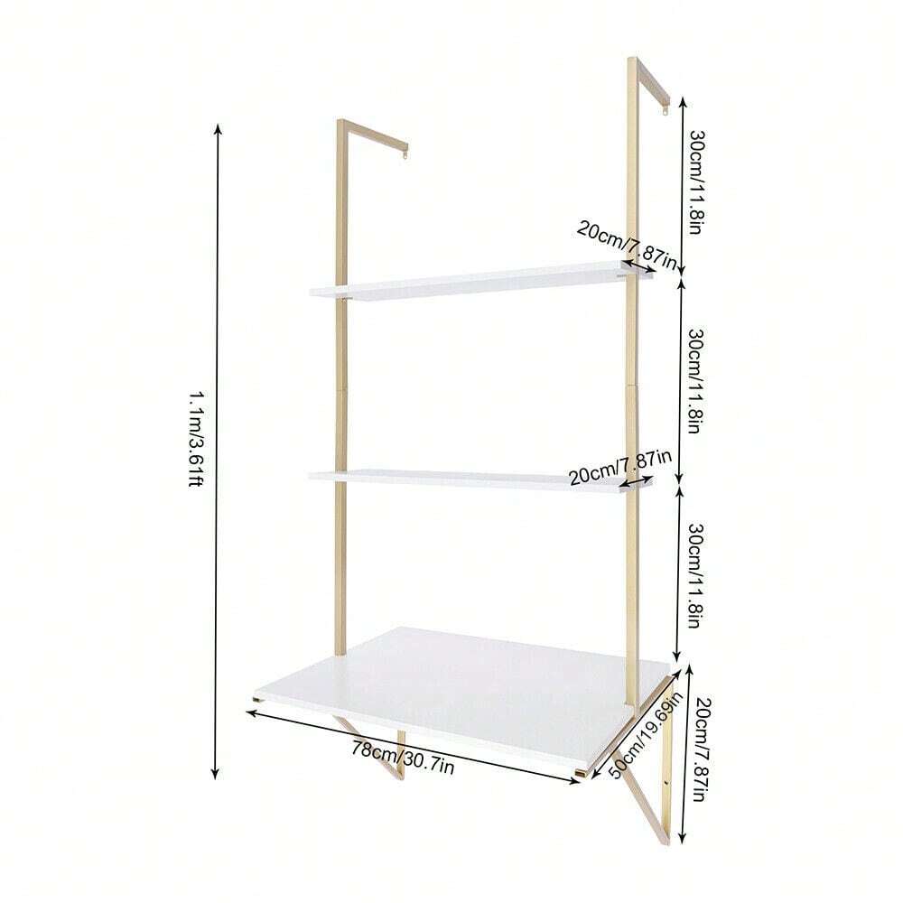 Ladder Desk Wall Mounted Shelf Floating Shelves 3 Tier Standing Desks