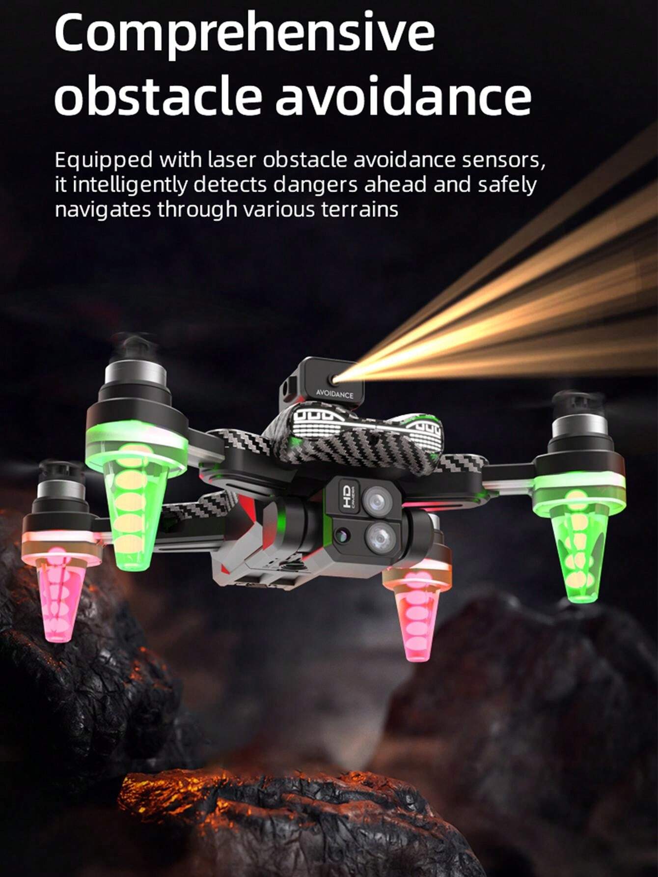 C19S, Drone, Gradient Lights, Quadcopter, RemoteControlled Drone, Brushless Motor, High