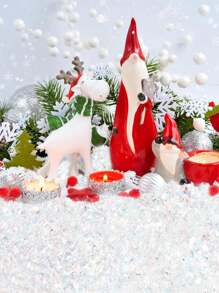 50/100g 圣诞节人造雪花假雪闪烁假雪装饰粉填充工艺闪闪发光的雪适合圣诞派对节日装饰最佳礼物 - 彩色 - 查看 2