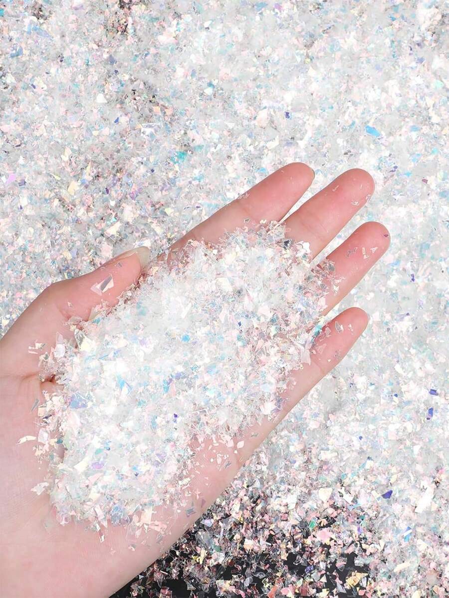 50/100g 圣诞节人造雪花假雪闪烁假雪装饰粉填充工艺闪闪发光的雪适合圣诞派对节日装饰最佳礼物 - 彩色 - 查看 1