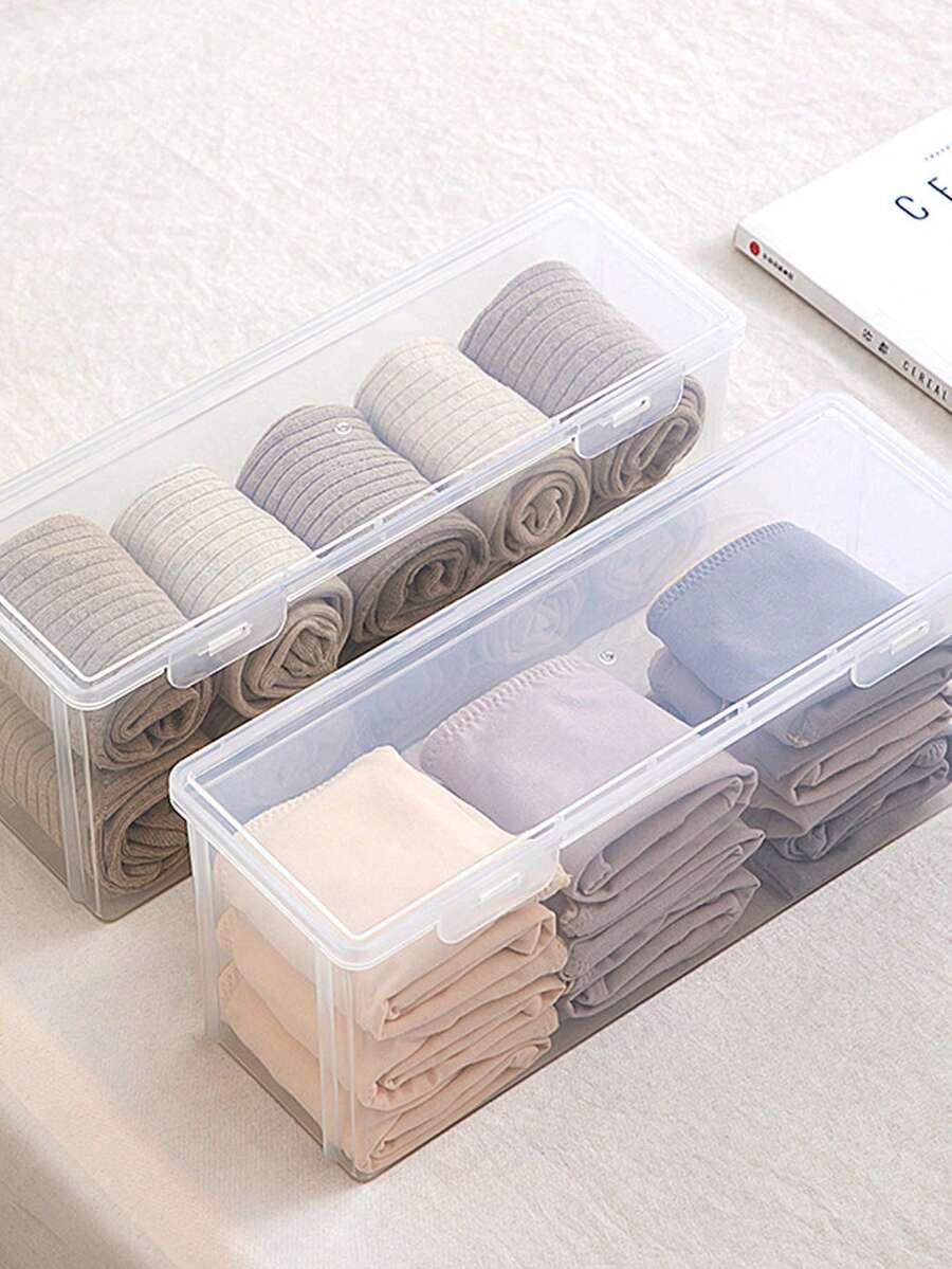 Hộp đựng đồ lót đa năng, hộp đựng đồ lót, tất, hộp đựng đồ lót, tất, hộp đựng đồ lót, tất, trong suốt, dung tích lớn, chống ẩm - trong suốt - Xem 1
