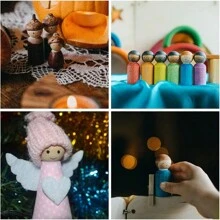 EDCUEBE7 20 قطعة دمى خشبية غير مكتملة، أشكال بشرية من الخشب الطبيعي، للزخرفة والرسم، حرف يدوية DIY، لعب الدمى، ديكورات حفلات المنزل - متعدد الألوان - مشاهدة 4