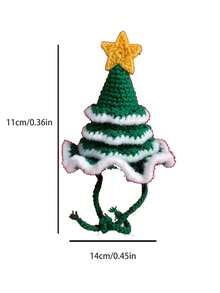 1 chiếc mũ len Giáng sinh cho thú cưng mới - Mũ cây thông Noel, Mũ len đan dễ thương, Mũ mèo, Mũ trang trí cho chó, Mũ mùa đông phụ kiện dễ thương, Mũ Giáng sinh, Ông già Noel - Nhiều màu - Xem 2
