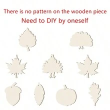 9 件感恩节木制 DIY 装饰南瓜火鸡挂饰枫叶挂饰木制工艺品 - 彩色 - 查看 4