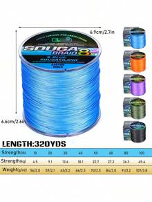 SOUGAYILANG 8-Strand  328YDS   PE Braided Fishing Line,Abrasion Resistent Multifilament 10-100LB Fishing Line ,For Saltwater And Freshwater - Màu xanh lam - Xem 4