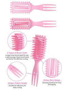 2025新款卷发造型梳,男女通用,轻松打造卷发造型,减少毛躁和断裂,干湿两用 - Candybrush - 彩色 - 查看 25