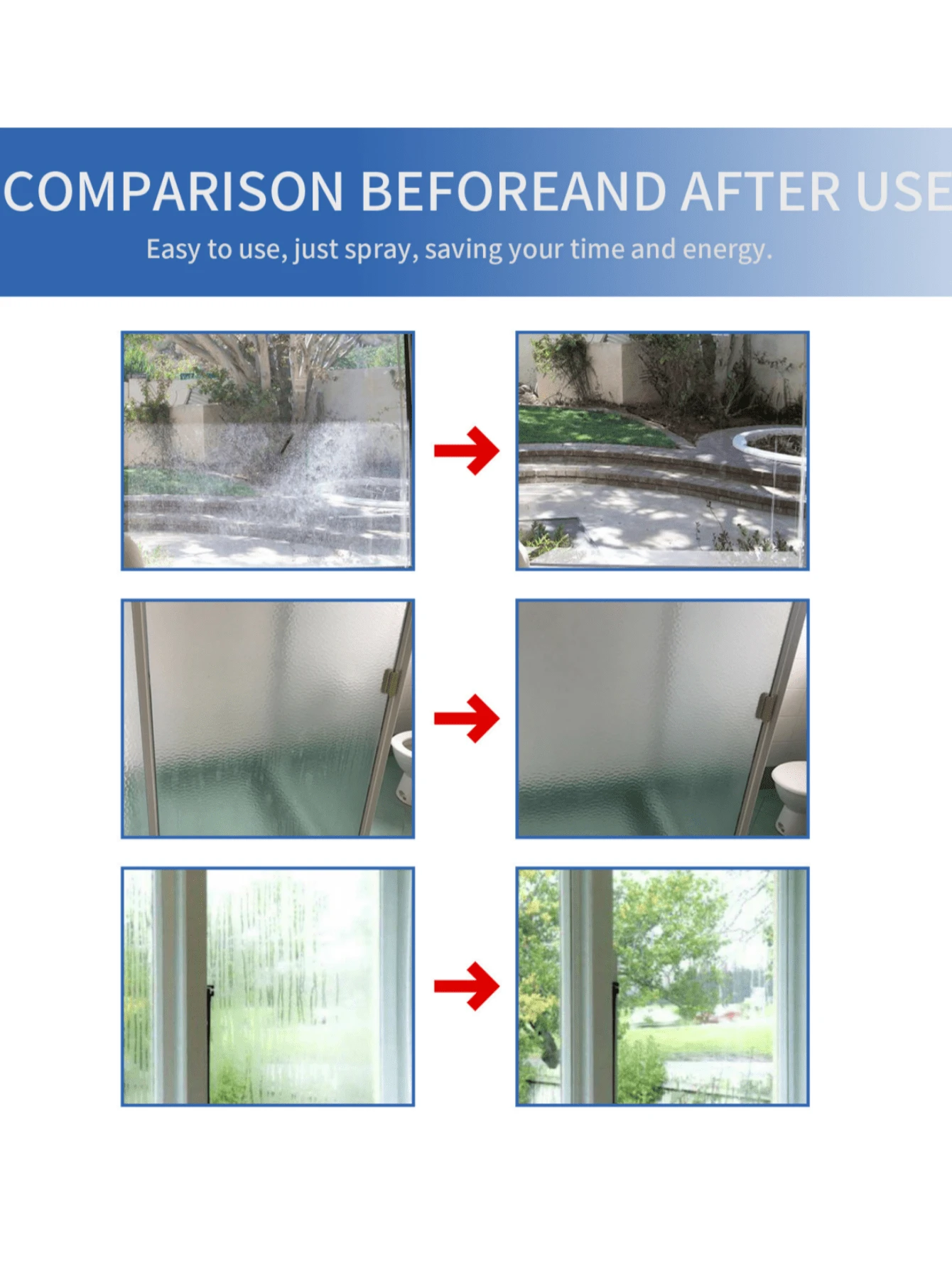 OneWay Mirror Spray Window Glass Mirror Cleaning Home Bathroom Toilet