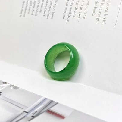 1 Pierścień z naturalnego jadeitu Bashan, Pierścień, Stylowy elegancki pierścionek damski z kamieniem szlachetnym, Możliwość wyboru różnych kolorów, Jednolity rozmiar, Pierścionek zaręczynowy, Biżuteria ze szmaragdów, Spersonalizowany prezent dla mamy, Prezent dla niej, Ręcznie robiony pierścionek.