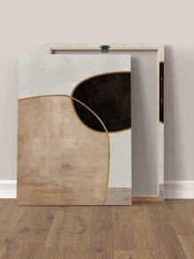 3 Piezas Pintura decorativa de pared moderna de geometría dorada, arte abstracto en lienzo con líneas geométricas doradas y negras, para decoración de dormitorio, sala de estar u oficina, estética