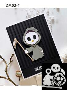 3pcs Halloween Dancing Monsters Metal Cutting Dies, Reusable Creative Scrapbooking Paper Craft Dies For Card Making - Silver - View 10
