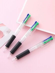 2 bút bi nhiều màu có thể thu vào, đa chức năng dùng cho văn phòng/doanh nghiệp/trường học, có 4 màu mực sống động (đỏ, xanh lá cây, xanh lam, đen), đầu bút bi viết trơn, tay cầm chống trượt - Nhiều màu - Xem 4