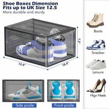 6/9/10 Pieces Transparent Thickened Shoe Box, Shoe Storage Box With Magnetic Door, Closet Shoe Box, Sneaker Box, Dustproof And Waterproof, Stacking Shoe Box, Upgraded Sturdy Shoe Box, Multi-Functional Sneaker Organiser﻿
