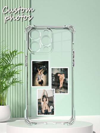 1pc Customized Phone Case, Suitable For IPhone15/14plus/13pro/12promax/11, Transparent Anti-Fall Wear-Resistant Anti-Fingerprint TPU Soft Protective Cover, Can Be Customized With Personal Photo, Couple, Family, Friend Photos, Birthday, Anniversary Gift