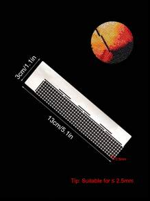 1 Pieza Herramientas De Pintura De Diamante Diy Con Regla De Dibujo De Punto De Cruz, Accesorio De Bordado De Diamante Redondo, Regla De Bordado De Acero Inoxidable - Plateado - Ver 3