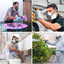 Half Face 6200 7 In1 Reusable Respirator Mask Filters Anti-Dust Gas Mask Ideal For Spray Painting, Sanding, Pesticide Spraying, Building Work, Chemical
