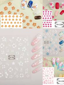 1 tờ 5D Embossed Dazzling Fireworks Nail Sticker DIY Keo dán móng tay nghệ thuật dán móng tay - Nhiều màu - Xem 9