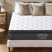 DlandHome 12" Hybrid Mattress With Gel Memory Foam, Individual Pocket Spring Medium Firm Mattress, Twin, Full, Queen, King Bed Mattress In A Box - 12吋厚度 - 查看 2