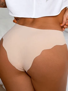 Custom Design Personalized Cross-Border European And American Wave Textured Ice Silk Sports Yoga Quick-Drying Low-Waist Funny Briefs For Women