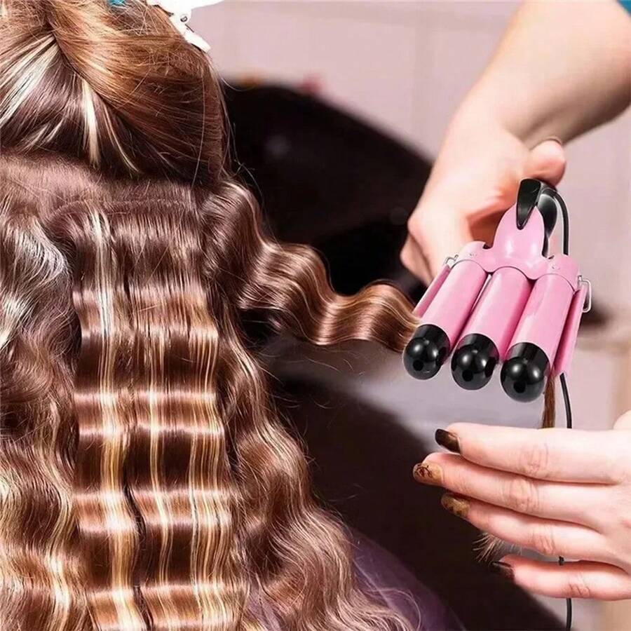 Triple Barrel Hair Waver, Ceramic Curling Iron With Adjustable